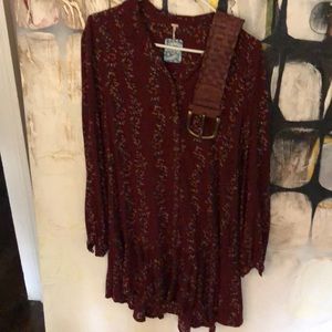 Free People NWT Shirt/Dress & belt